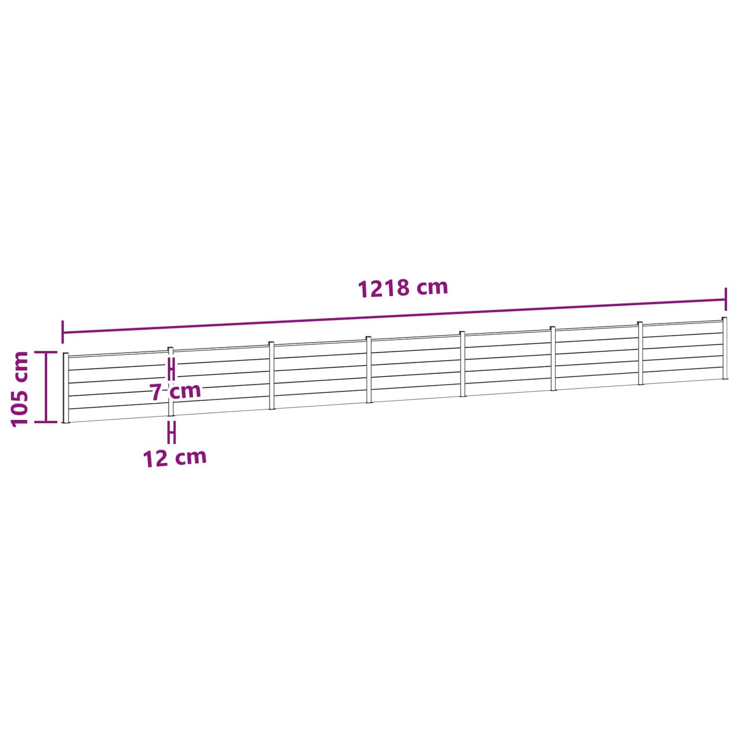 Hekpaneel 7 pcs WPC en Aluminium Zwart is nu te koop bij PeponiXL, paradijselijk wonen!