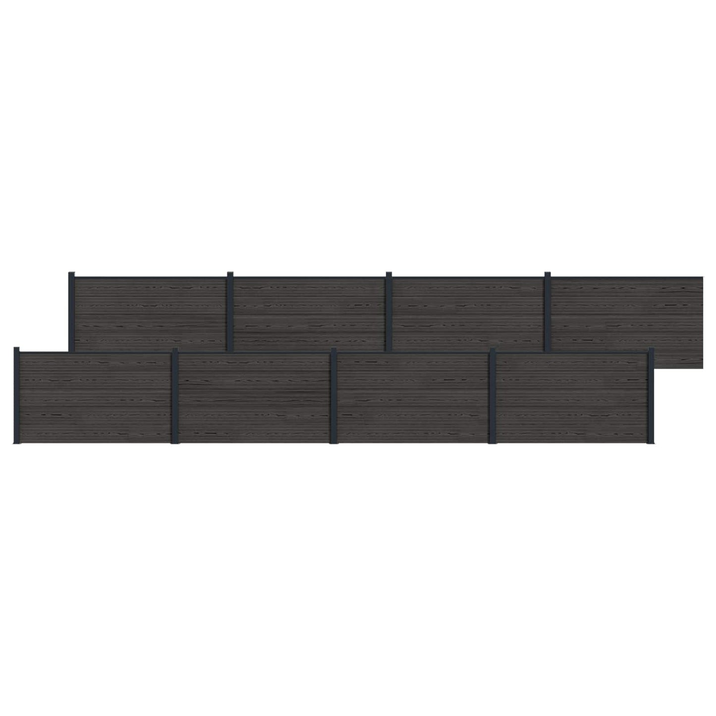 Hekpaneel 8 pcs WPC en Aluminium Zwart is nu te koop bij PeponiXL, paradijselijk wonen!