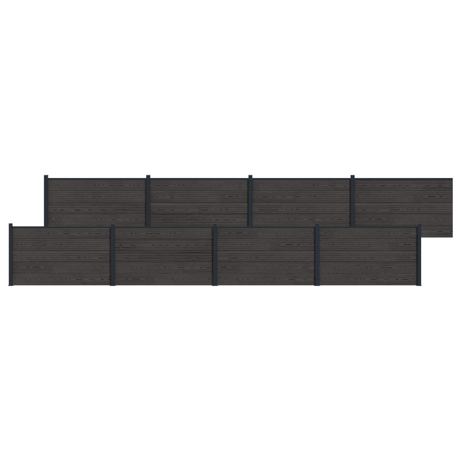 Hekpaneel 8 pcs WPC en Aluminium Zwart is nu te koop bij PeponiXL, paradijselijk wonen!