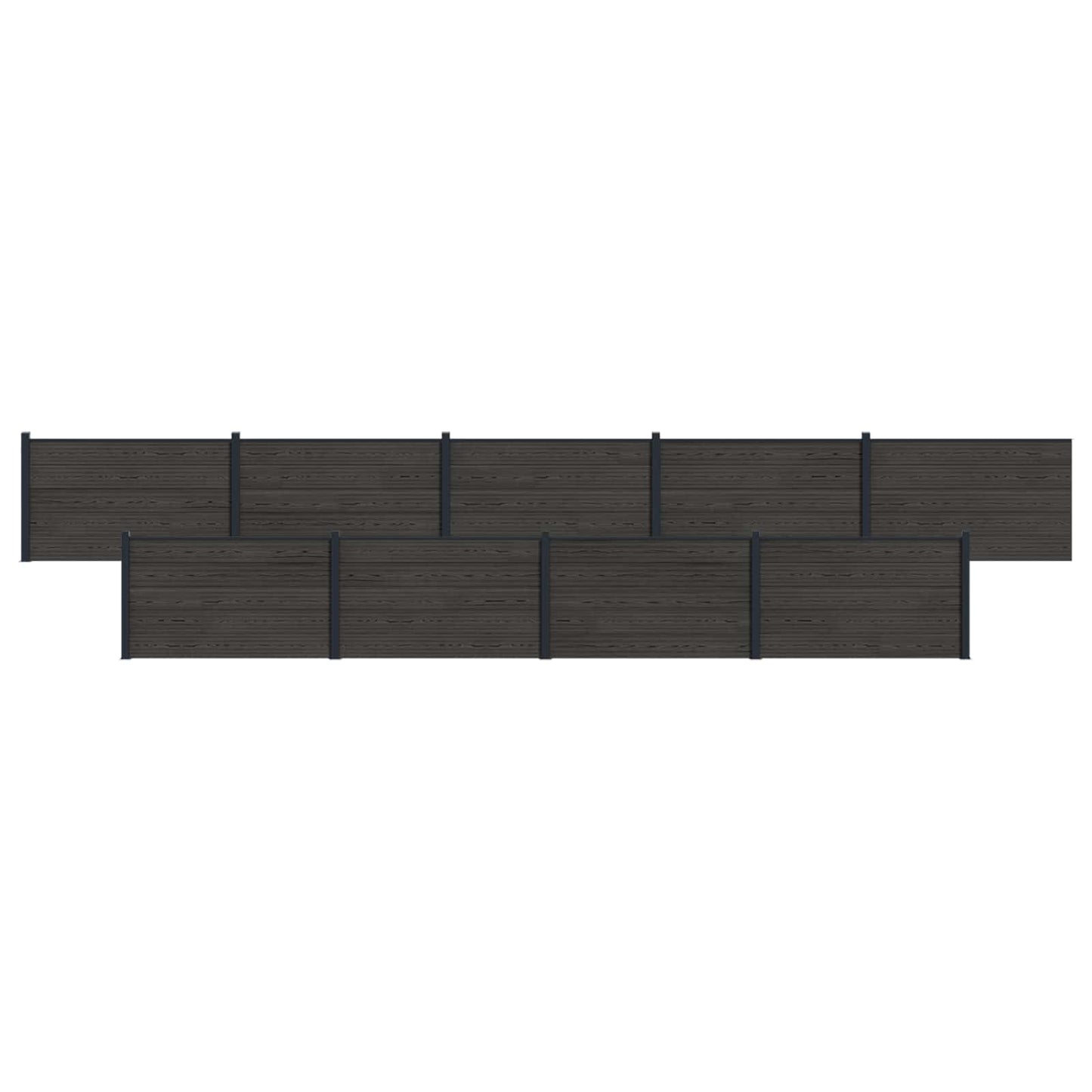 Hekpaneel 9 pcs WPC en Aluminium Zwart is nu te koop bij PeponiXL, paradijselijk wonen!