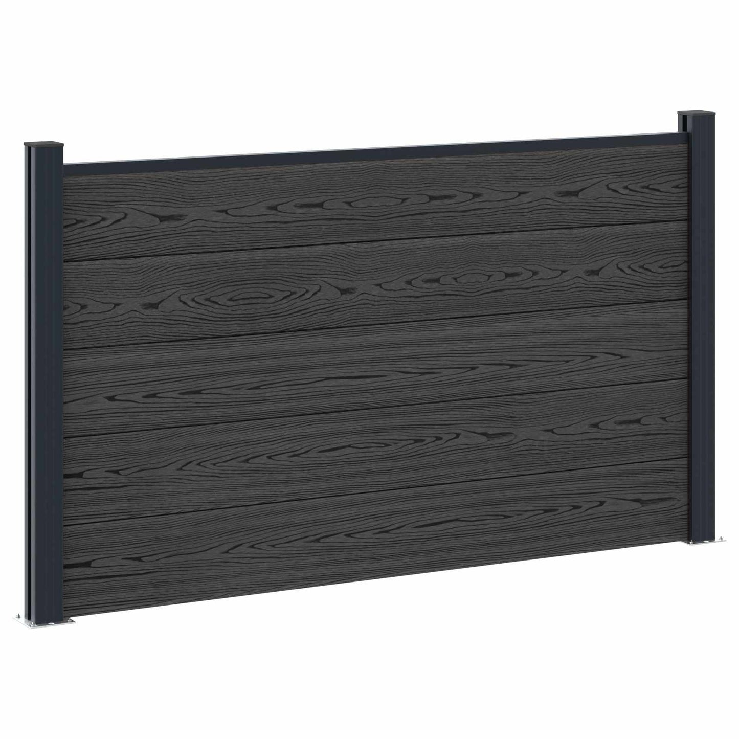 Hekpaneel 10 pcs WPC en Aluminium Zwart is nu te koop bij PeponiXL, paradijselijk wonen!