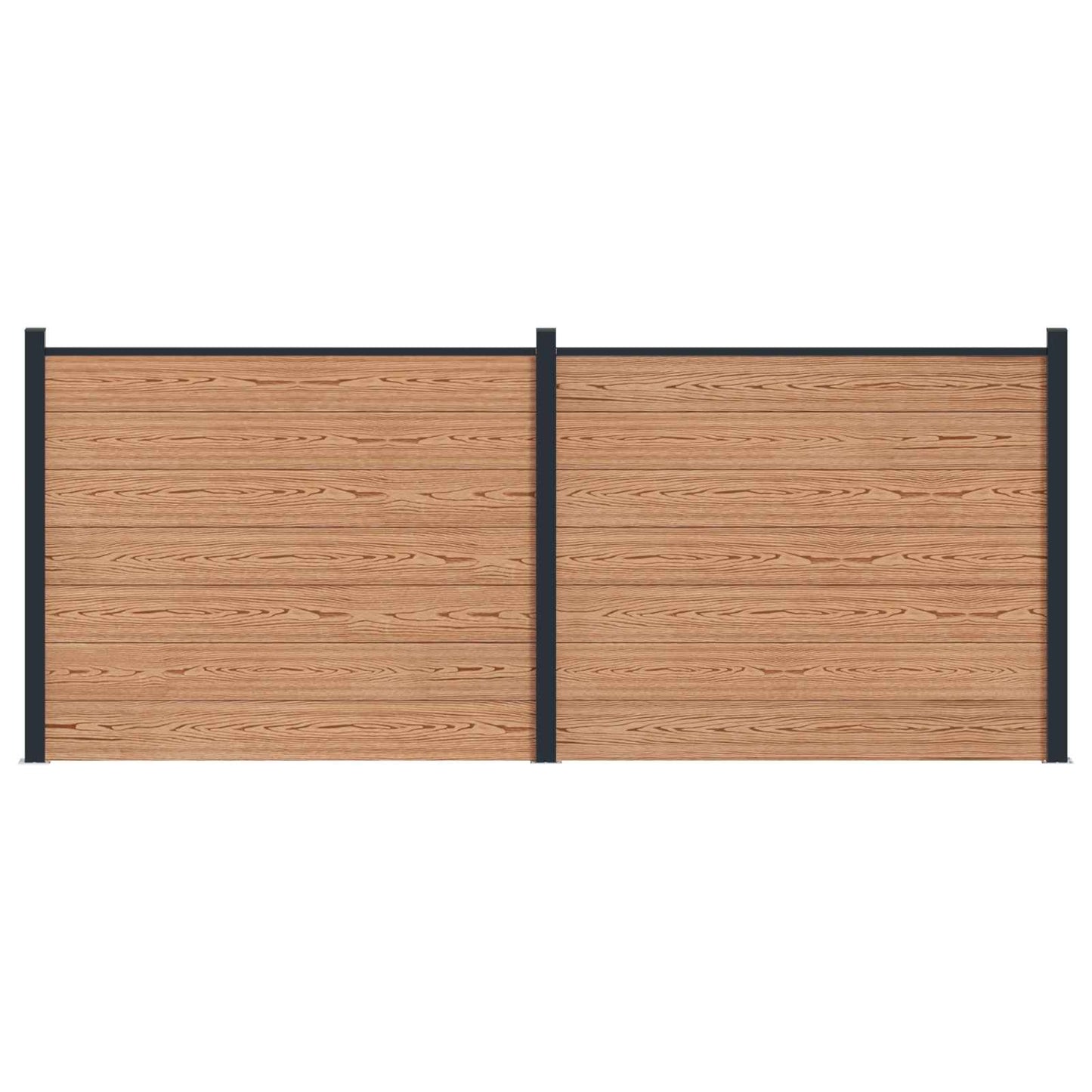 Hekpaneel 2 pcs WPC en Aluminium Bruin is nu te koop bij PeponiXL, paradijselijk wonen!