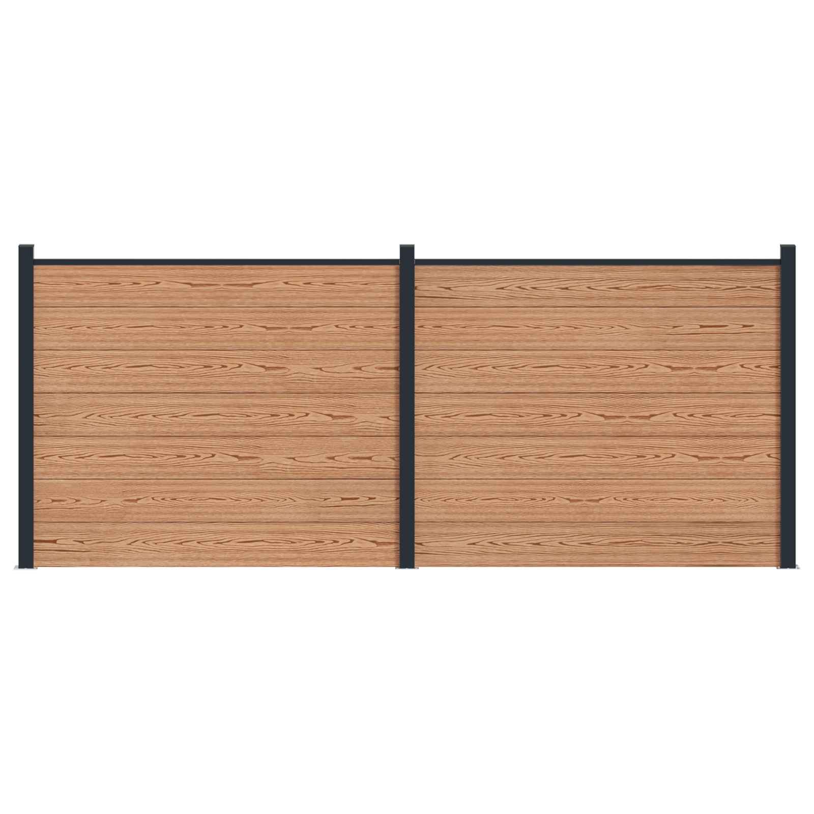 Hekpaneel 2 pcs WPC en Aluminium Bruin is nu te koop bij PeponiXL, paradijselijk wonen!