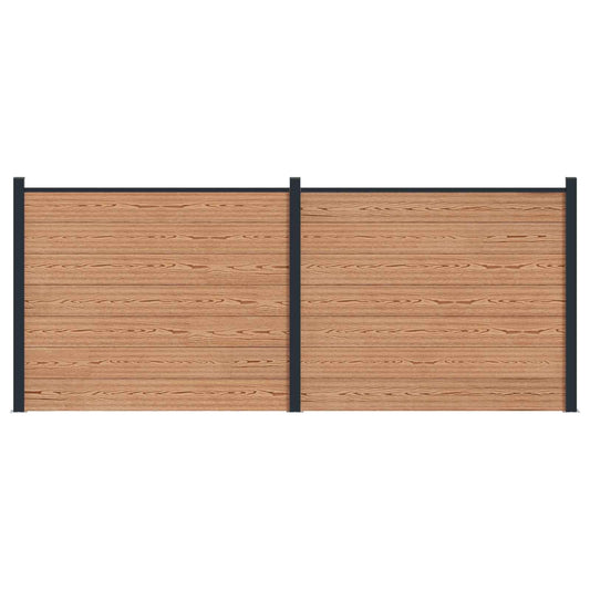 Hekpaneel 2 pcs WPC en Aluminium Bruin is nu te koop bij PeponiXL, paradijselijk wonen!