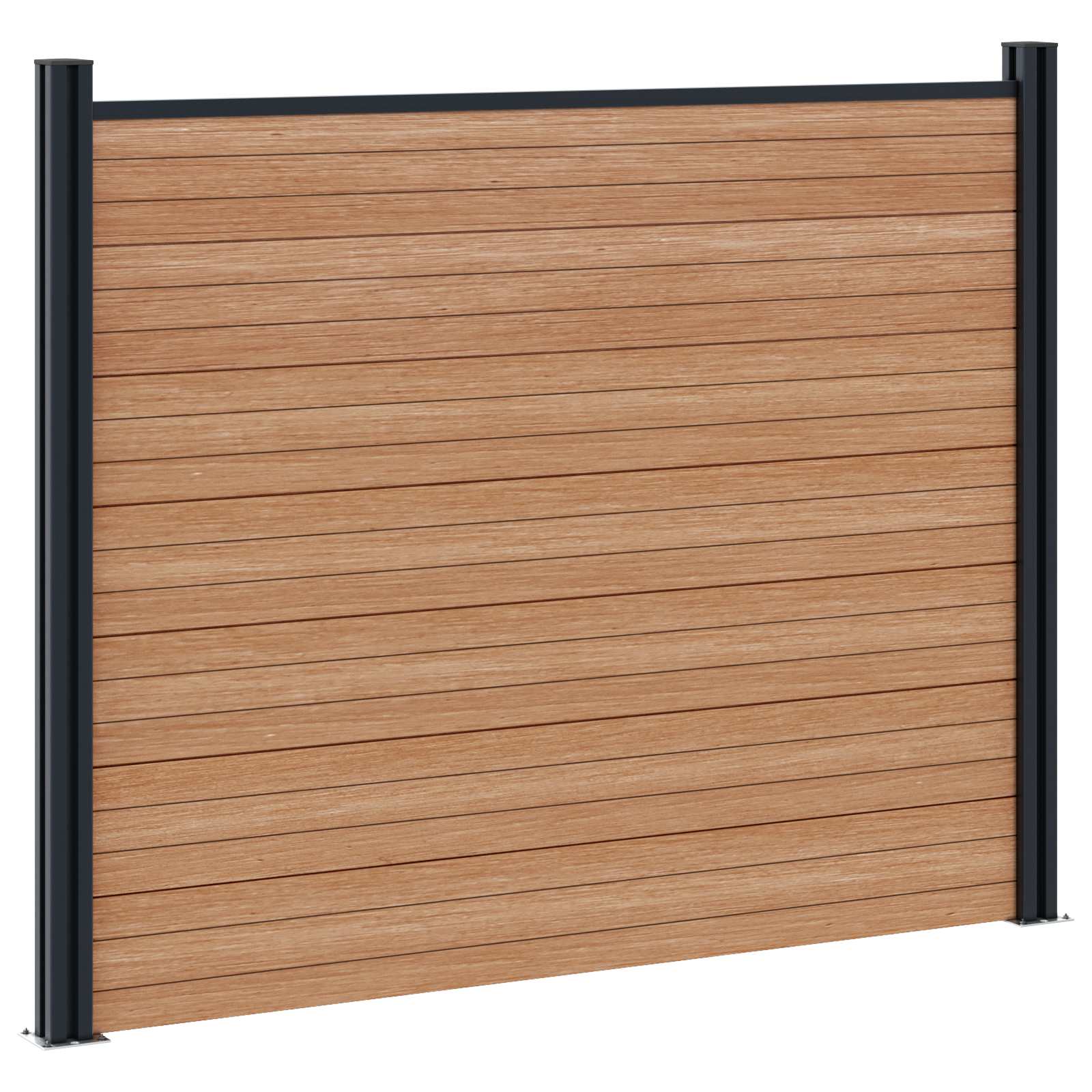 Hekpaneel 2 pcs WPC en Aluminium Bruin is nu te koop bij PeponiXL, paradijselijk wonen!