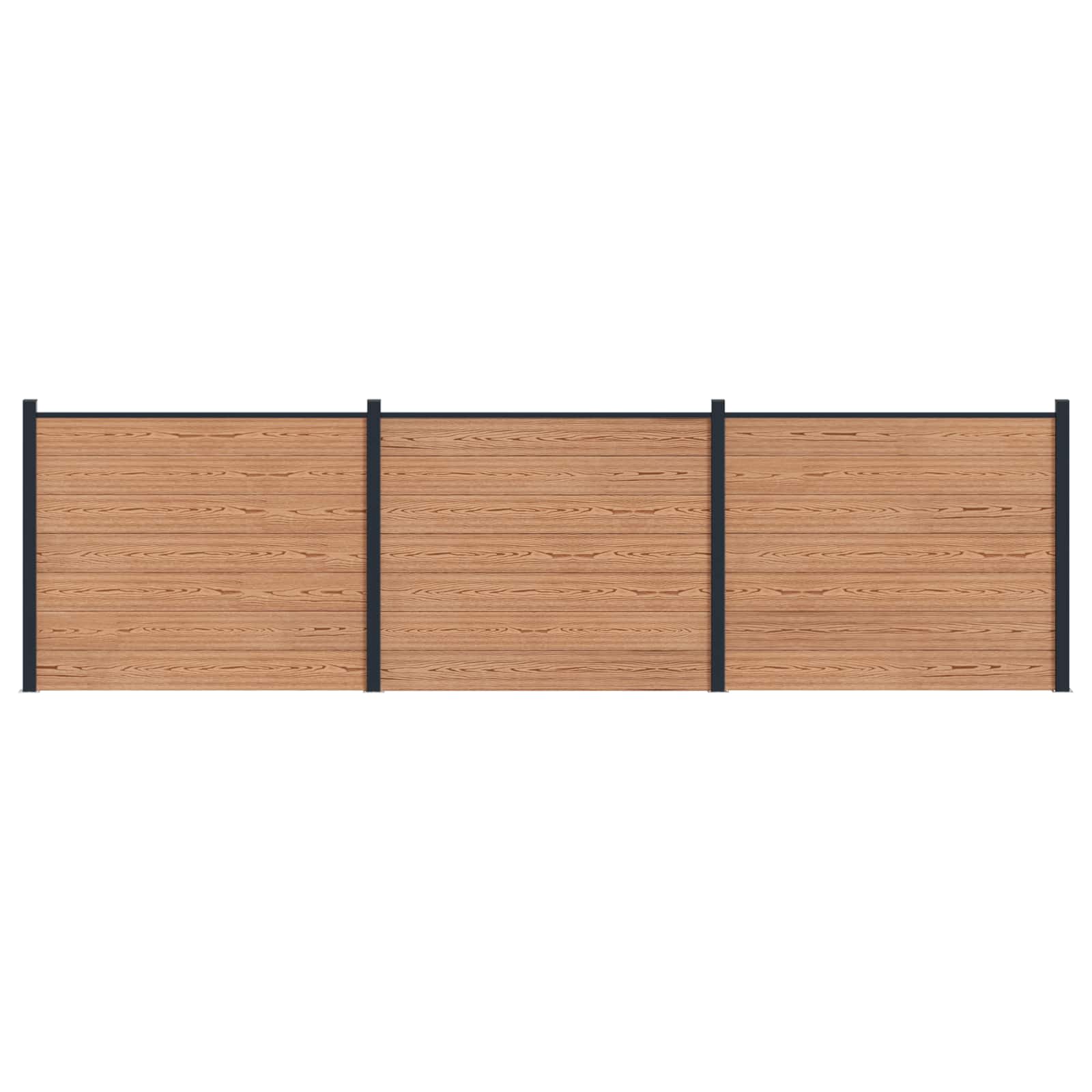 Hekpaneel 3 pcs WPC en Aluminium Bruin is nu te koop bij PeponiXL, paradijselijk wonen!
