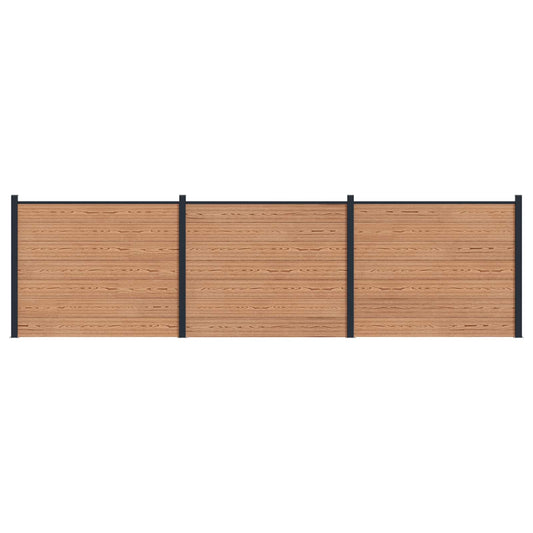 Hekpaneel 3 pcs WPC en Aluminium Bruin is nu te koop bij PeponiXL, paradijselijk wonen!