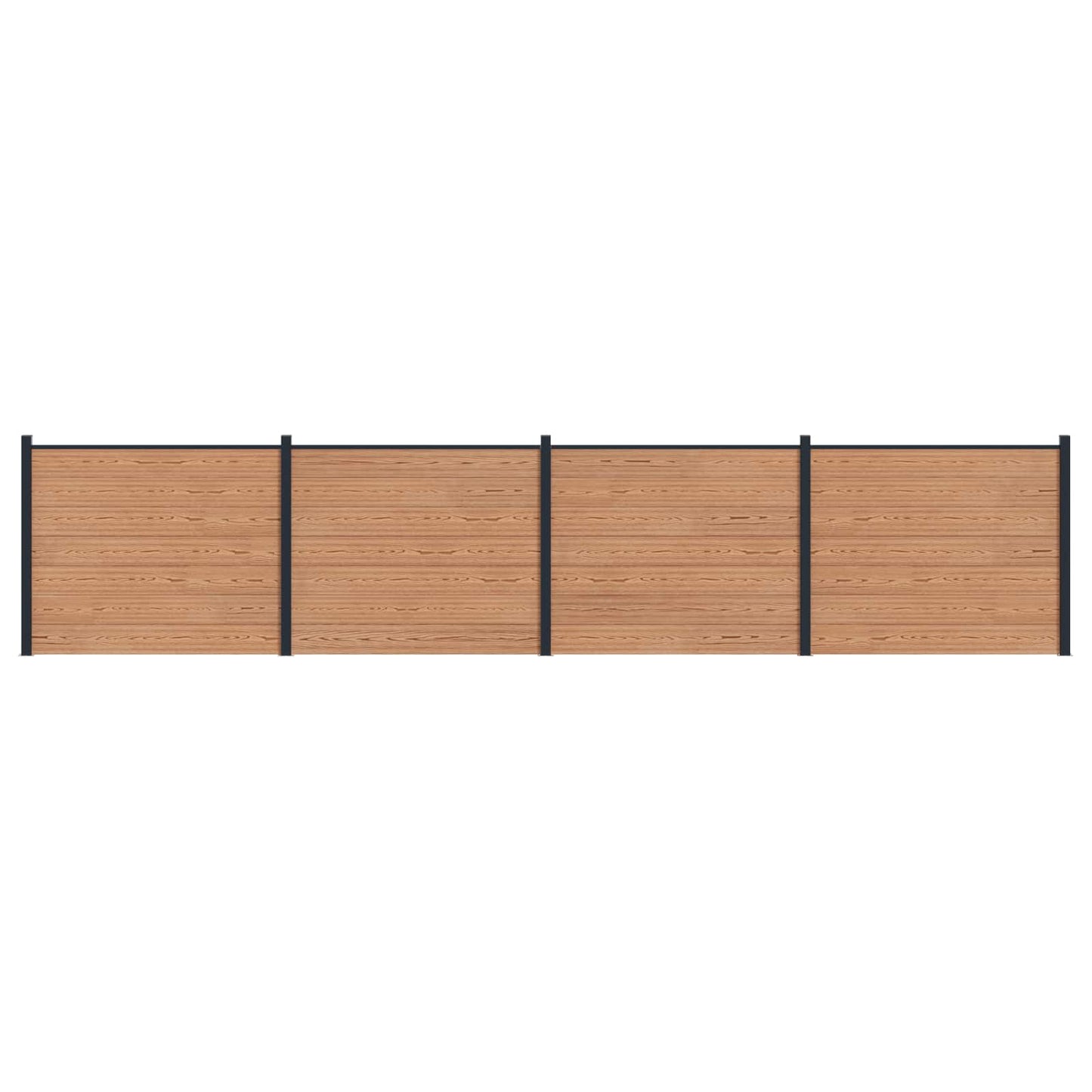 Hekpaneel 4 pcs WPC en Aluminium Bruin is nu te koop bij PeponiXL, paradijselijk wonen!