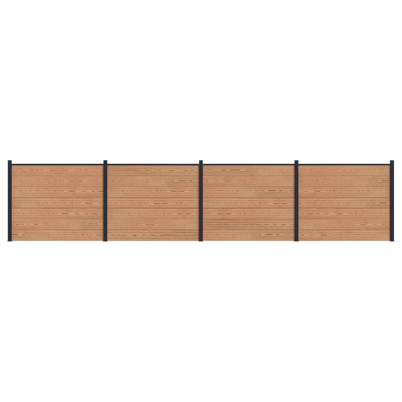 Hekpaneel 4 pcs WPC en Aluminium Bruin is nu te koop bij PeponiXL, paradijselijk wonen!