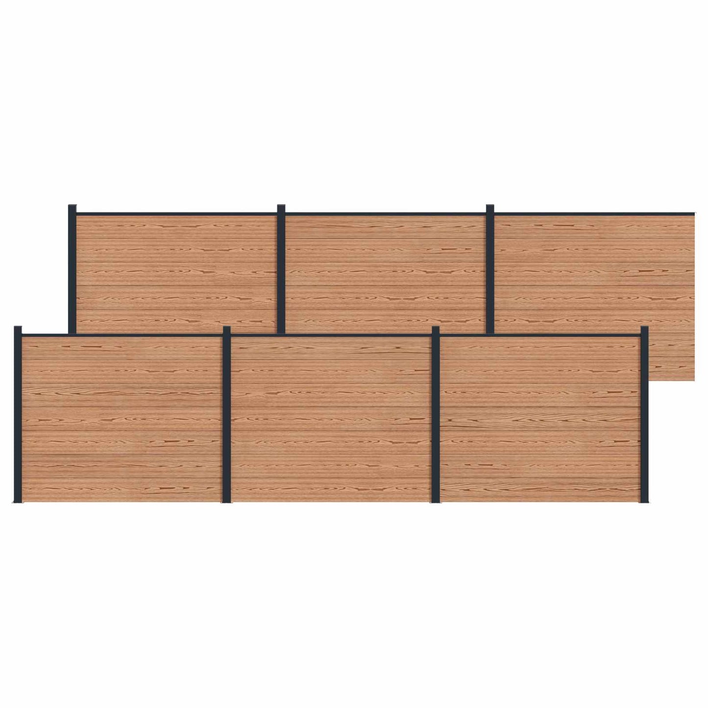Hekpaneel 6 pcs WPC en Aluminium Bruin is nu te koop bij PeponiXL, paradijselijk wonen!