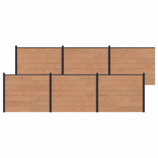 Hekpaneel 6 pcs WPC en Aluminium Bruin is nu te koop bij PeponiXL, paradijselijk wonen!