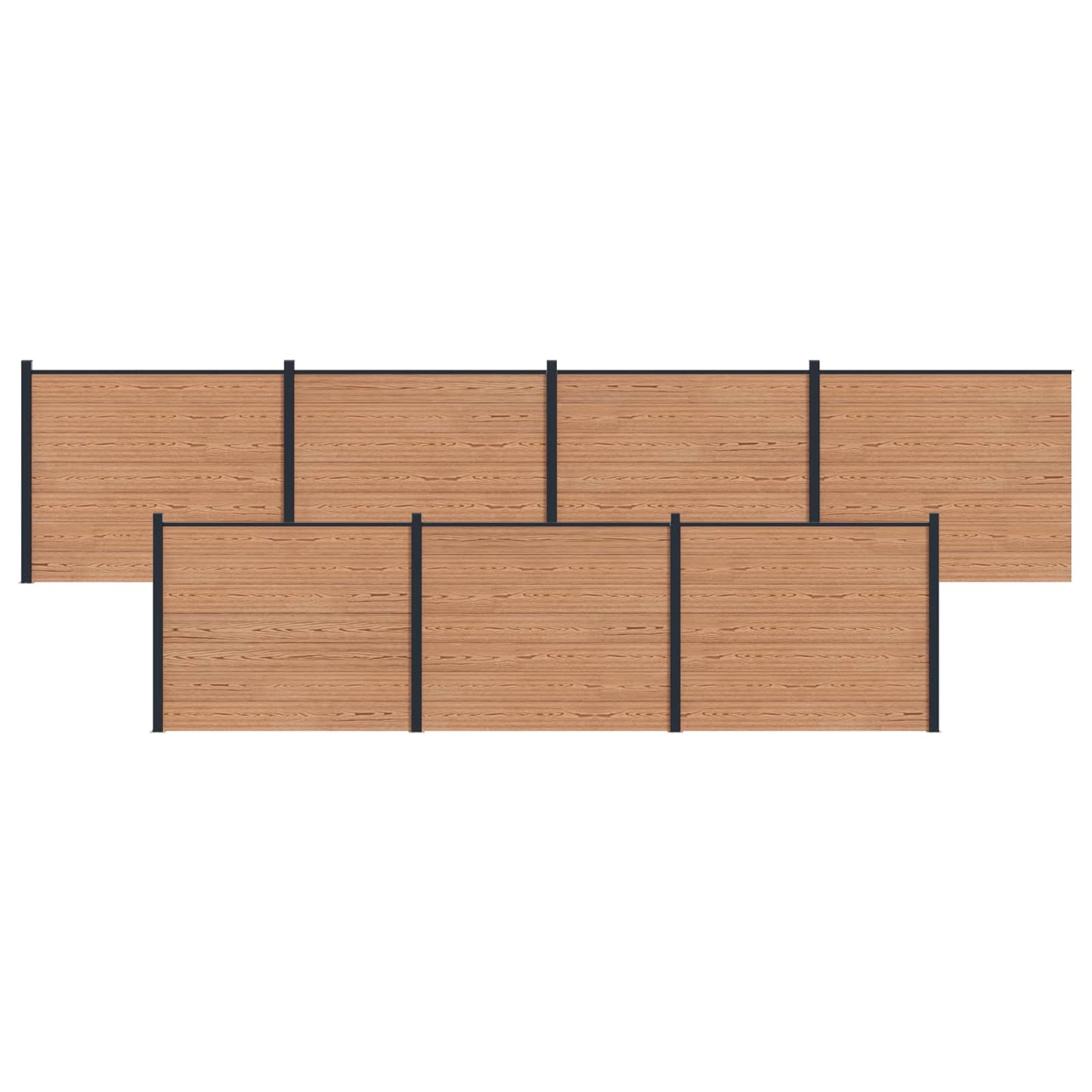 Hekpaneel 7 pcs WPC en Aluminium Bruin is nu te koop bij PeponiXL, paradijselijk wonen!