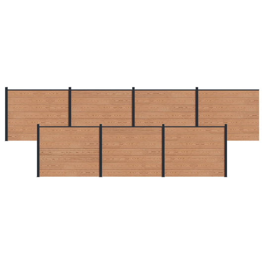 Hekpaneel 7 pcs WPC en Aluminium Bruin is nu te koop bij PeponiXL, paradijselijk wonen!