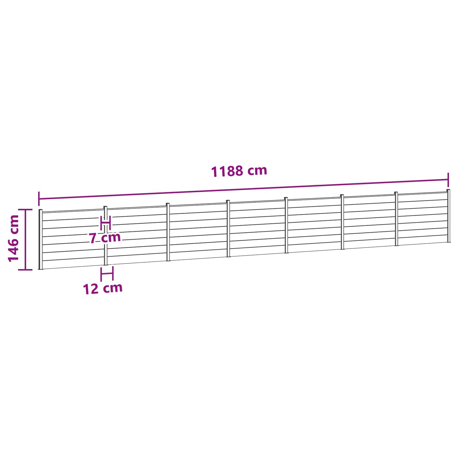 Hekpaneel 7 pcs WPC en Aluminium Bruin is nu te koop bij PeponiXL, paradijselijk wonen!