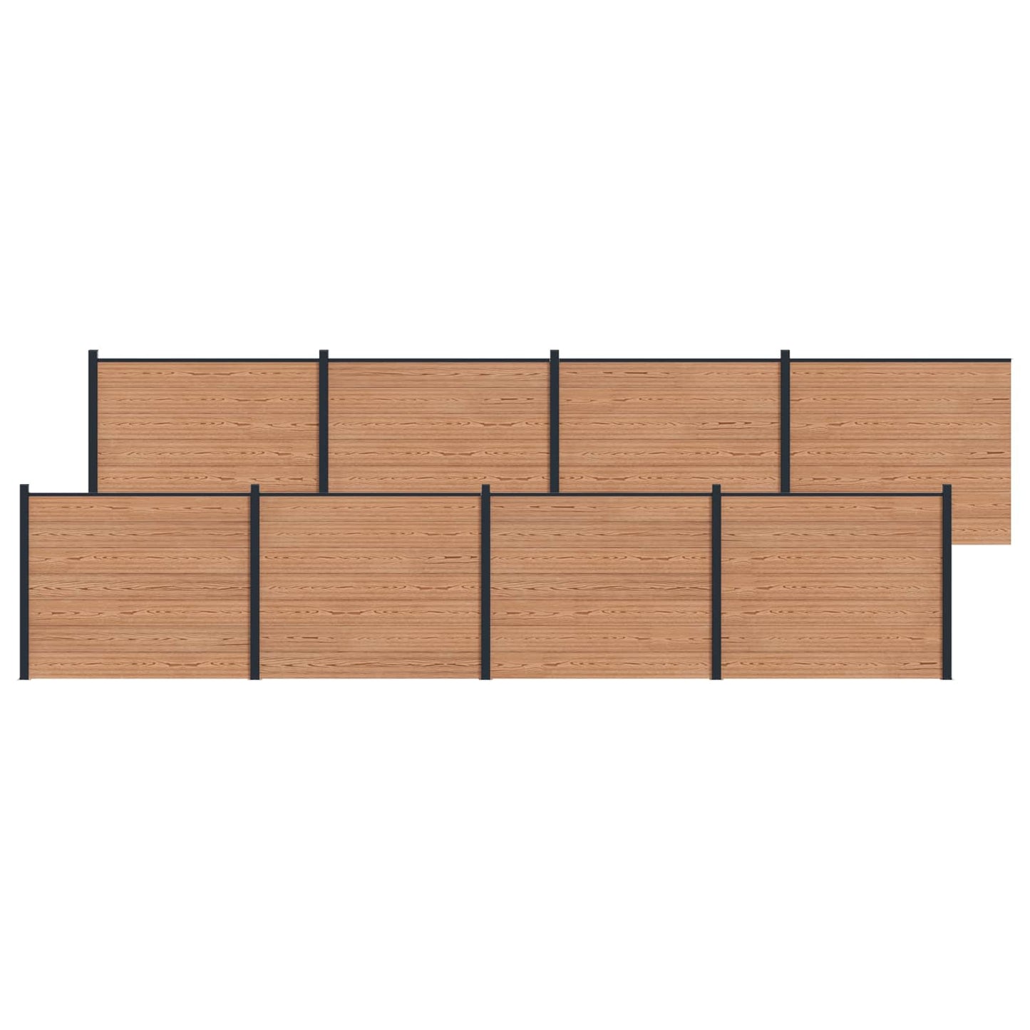 Hekpaneel 8 pcs WPC en Aluminium Bruin is nu te koop bij PeponiXL, paradijselijk wonen!