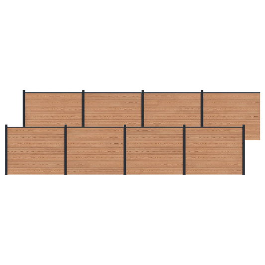 Hekpaneel 8 pcs WPC en Aluminium Bruin is nu te koop bij PeponiXL, paradijselijk wonen!
