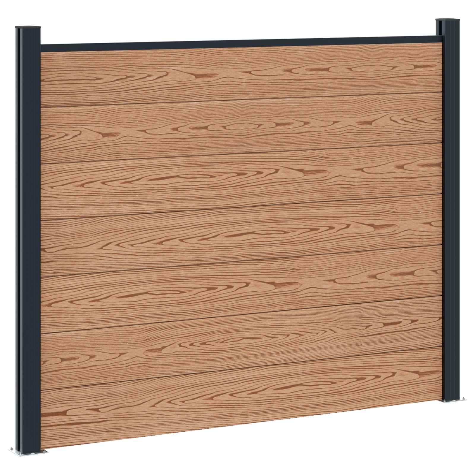 Hekpaneel 8 pcs WPC en Aluminium Bruin is nu te koop bij PeponiXL, paradijselijk wonen!