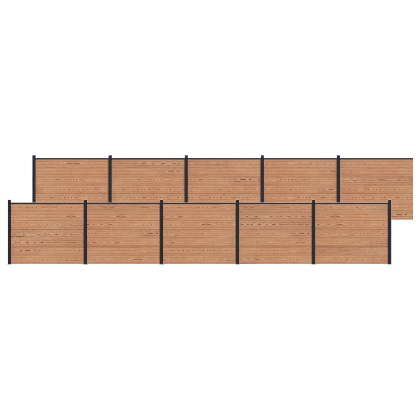 Hekpaneel 10 pcs WPC en Aluminium Bruin is nu te koop bij PeponiXL, paradijselijk wonen!
