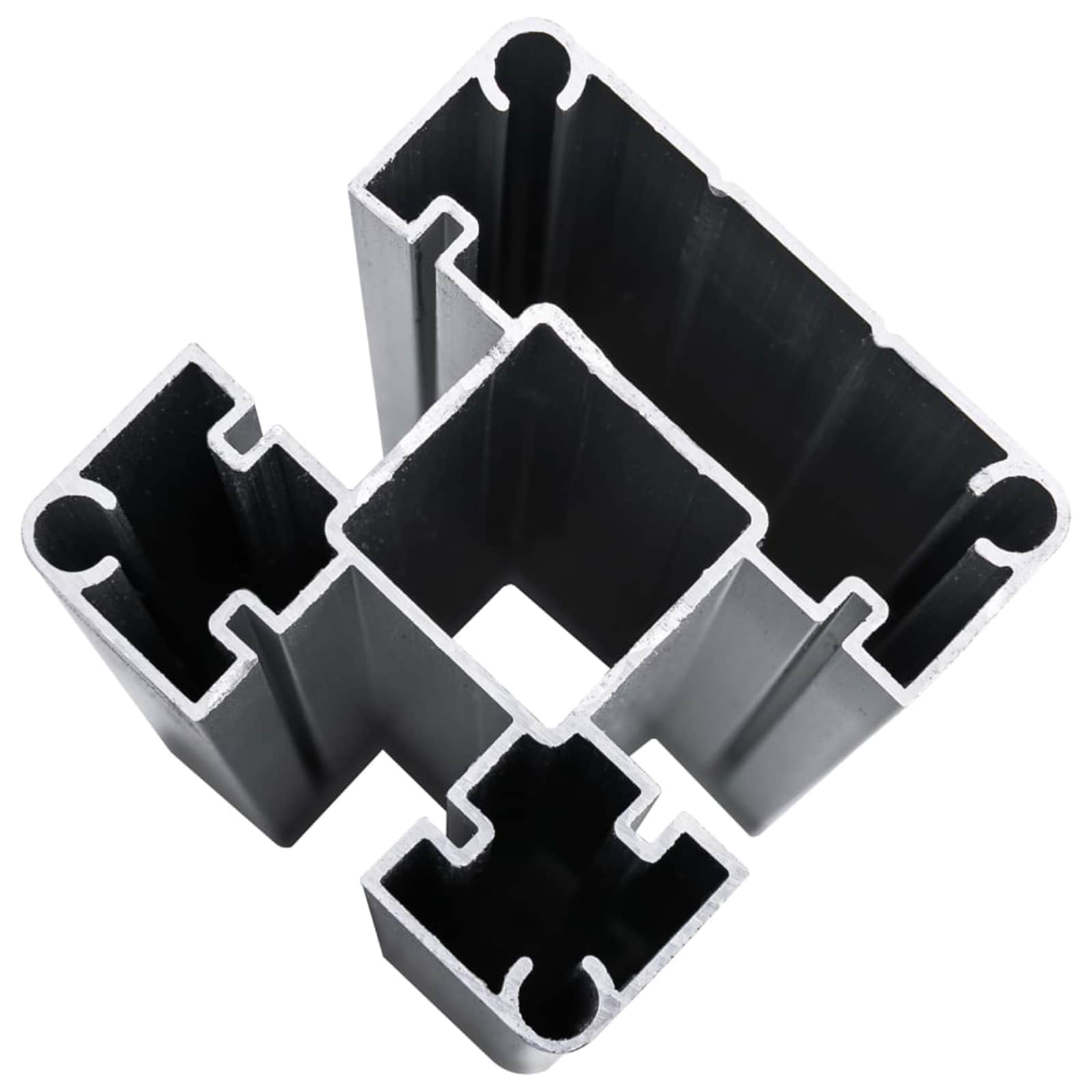 Hekpaneel 2 pcs WPC en Aluminium Grijs is nu te koop bij PeponiXL, paradijselijk wonen!