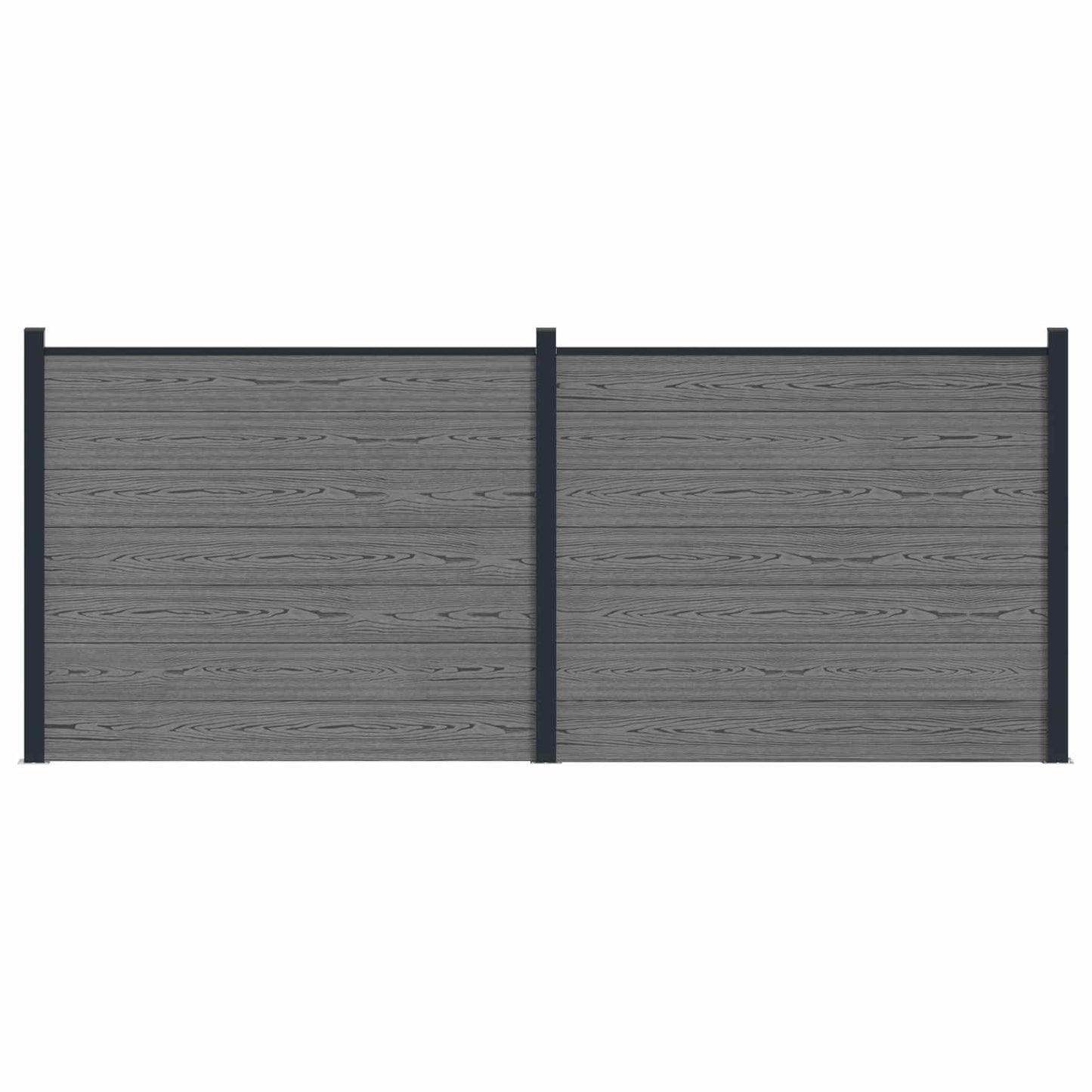 Hekpaneel 2 pcs WPC en Aluminium Grijs is nu te koop bij PeponiXL, paradijselijk wonen!