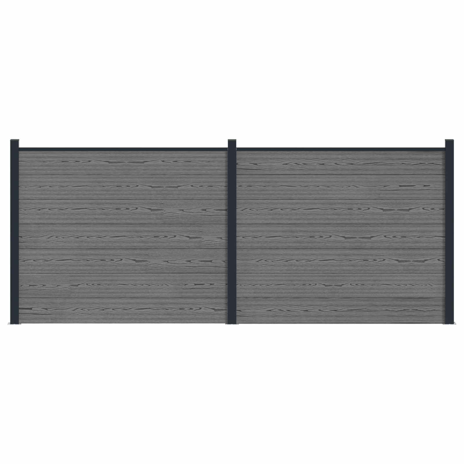 Hekpaneel 2 pcs WPC en Aluminium Grijs is nu te koop bij PeponiXL, paradijselijk wonen!