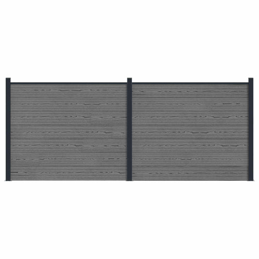 Hekpaneel 2 pcs WPC en Aluminium Grijs is nu te koop bij PeponiXL, paradijselijk wonen!
