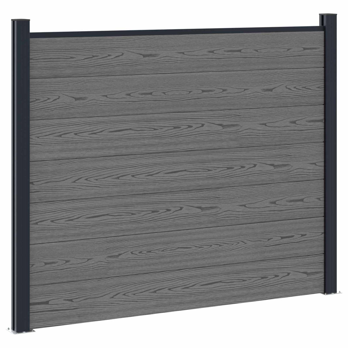 Hekpaneel 2 pcs WPC en Aluminium Grijs is nu te koop bij PeponiXL, paradijselijk wonen!