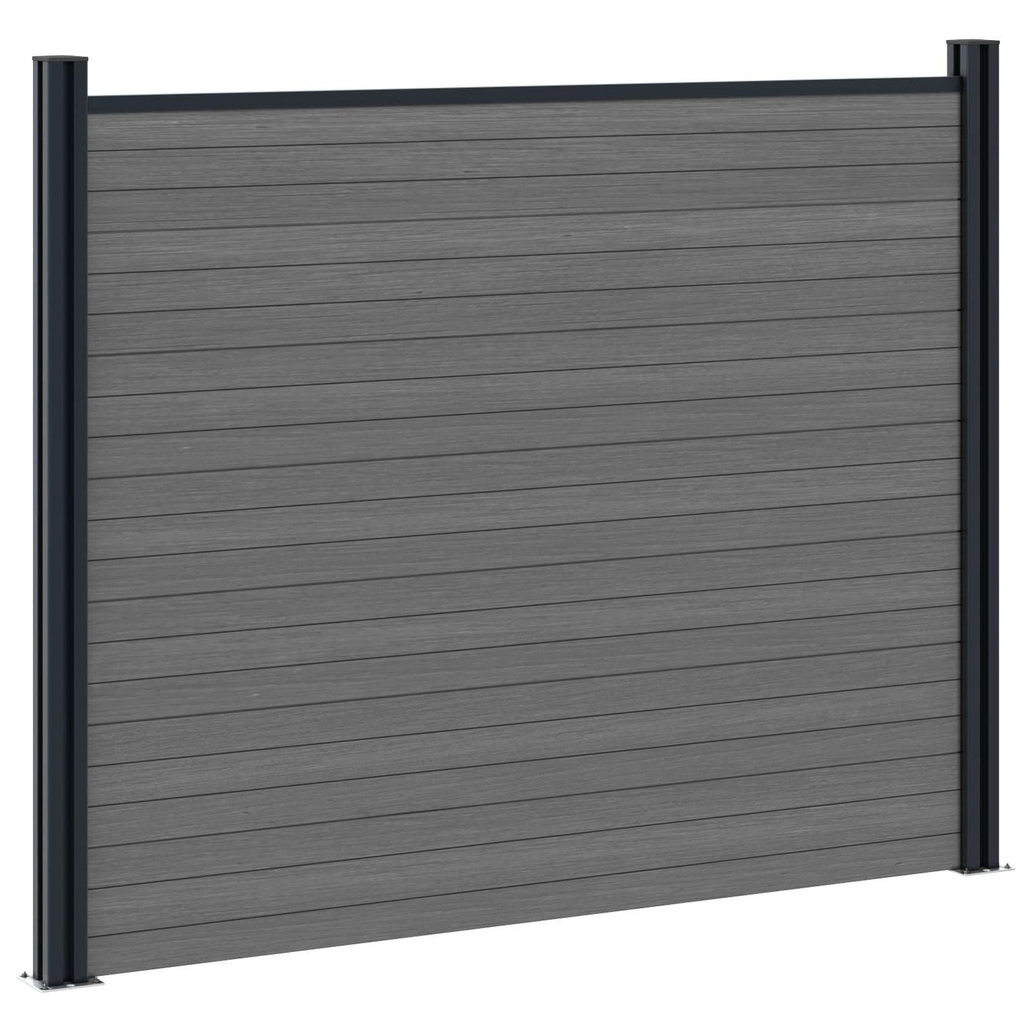 Hekpaneel 2 pcs WPC en Aluminium Grijs is nu te koop bij PeponiXL, paradijselijk wonen!