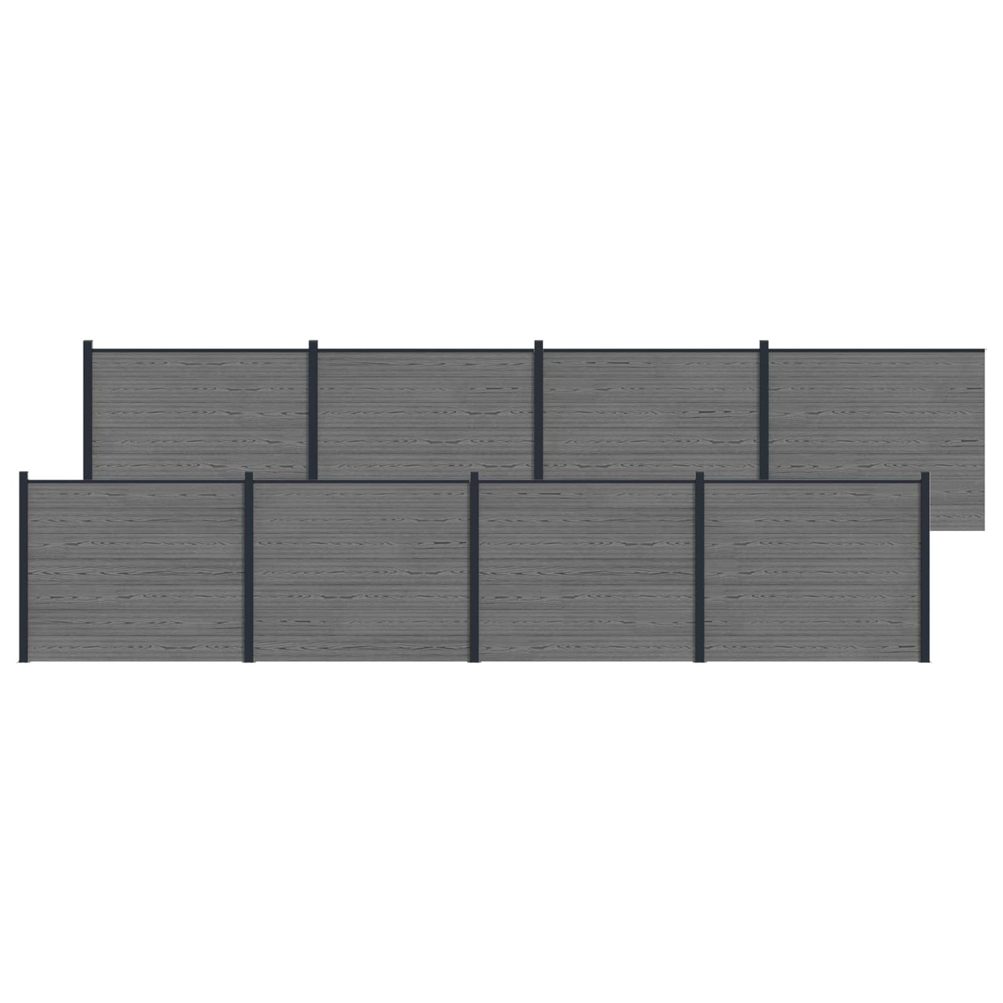 Hekpaneel 8 pcs WPC en Aluminium Grijs is nu te koop bij PeponiXL, paradijselijk wonen!