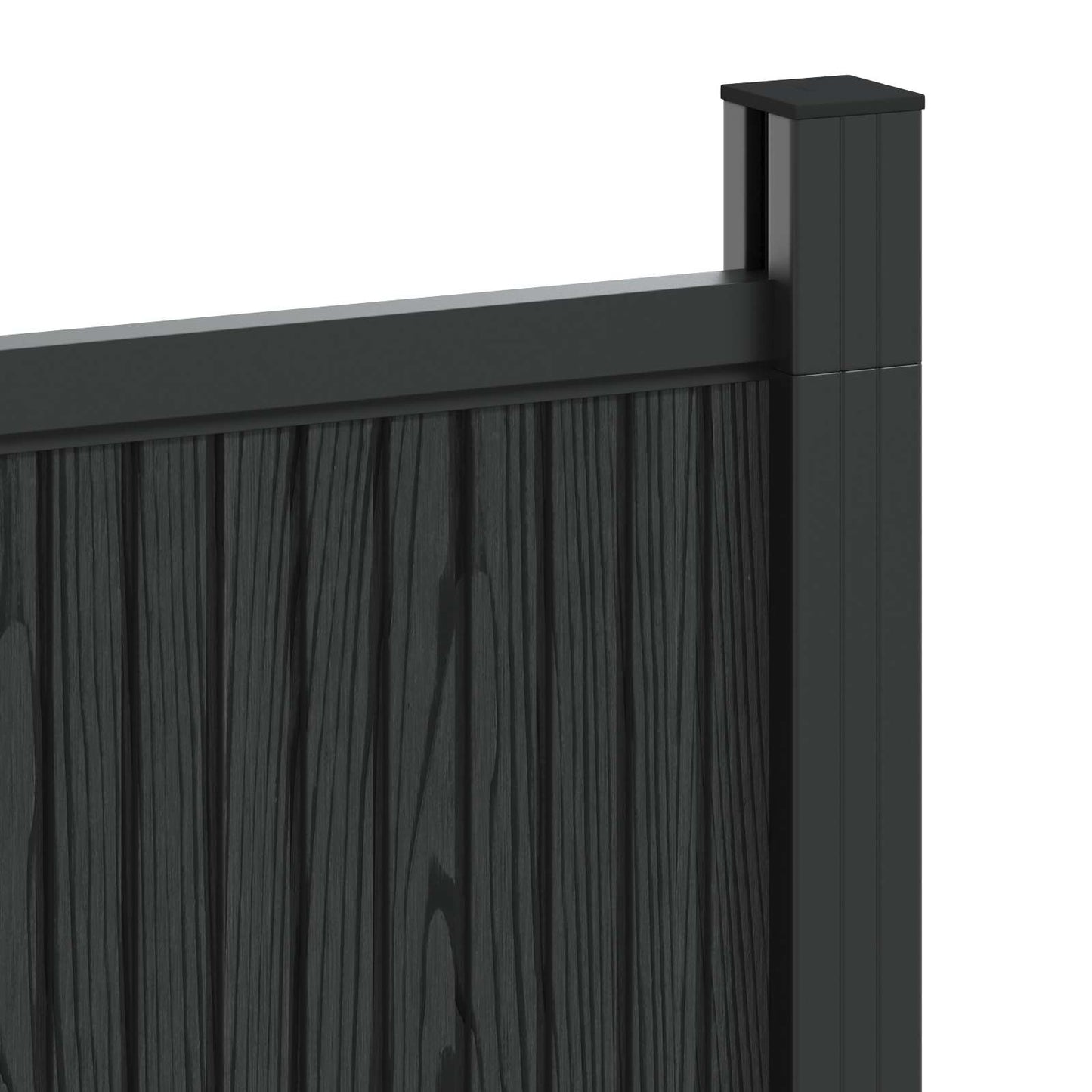 Hekpaneel 2 pcs WPC en Aluminium Zwart is nu te koop bij PeponiXL, paradijselijk wonen!