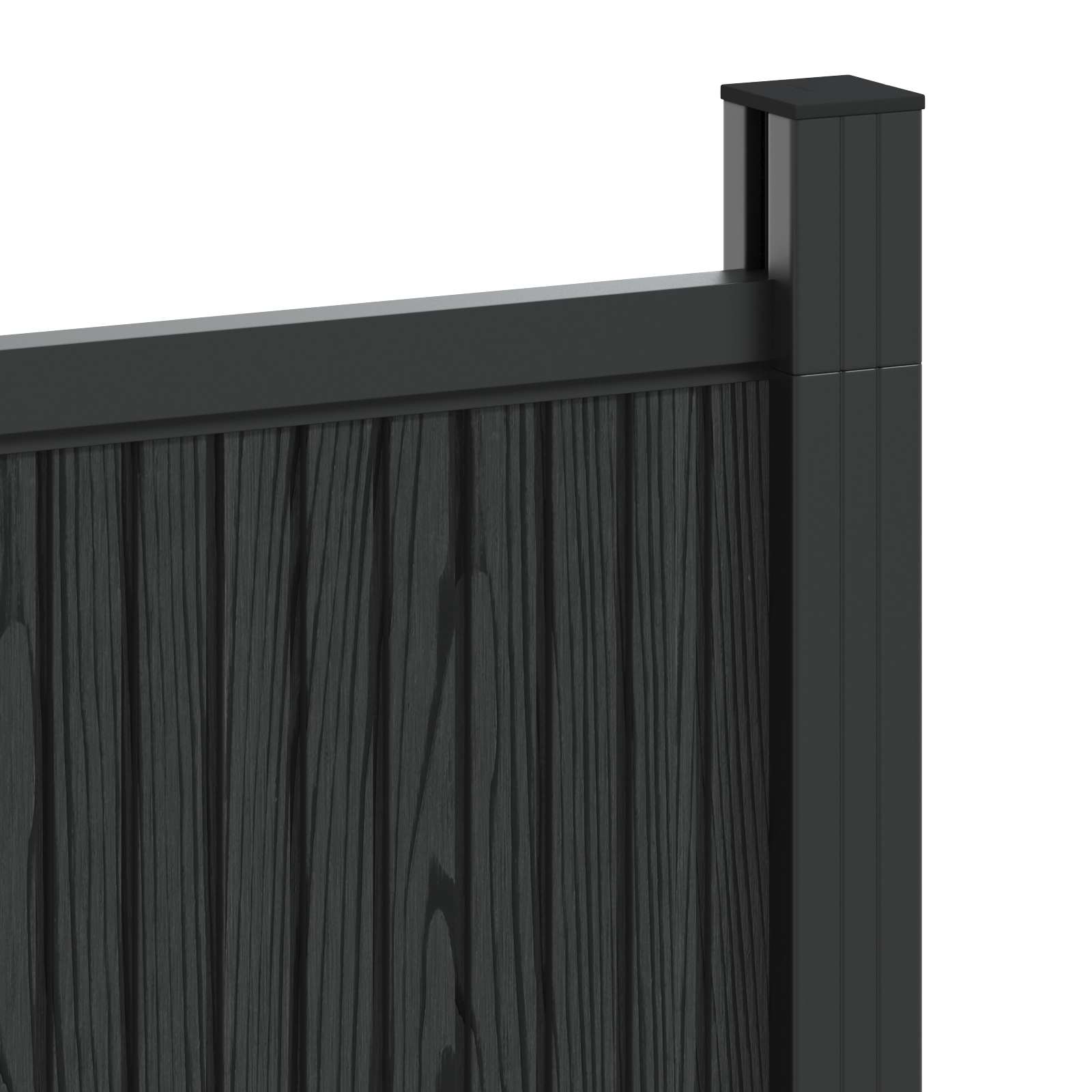 Hekpaneel 2 pcs WPC en Aluminium Zwart is nu te koop bij PeponiXL, paradijselijk wonen!