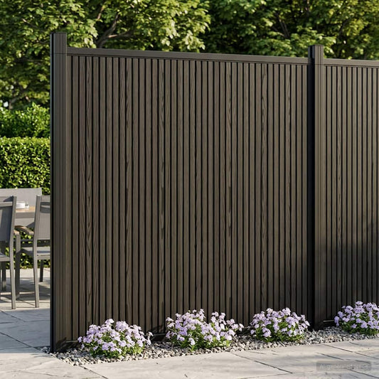 Hekpaneel 3 pcs WPC en Aluminium Zwart is nu te koop bij PeponiXL, paradijselijk wonen!