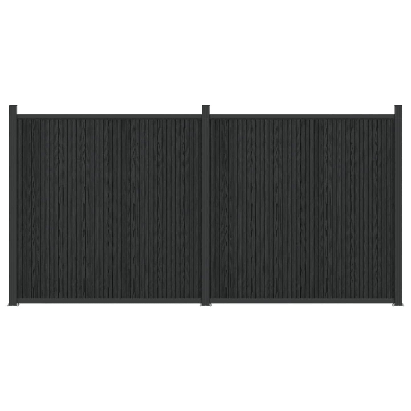 Hekpaneel 2 pcs WPC en Aluminium Zwart is nu te koop bij PeponiXL, paradijselijk wonen!
