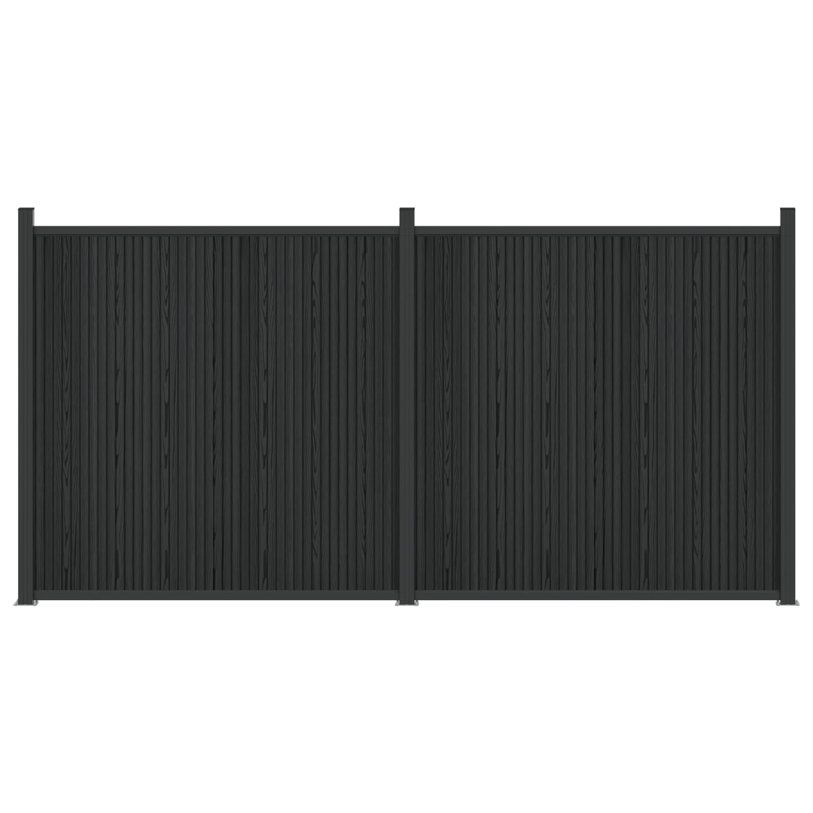 Hekpaneel 2 pcs WPC en Aluminium Zwart is nu te koop bij PeponiXL, paradijselijk wonen!