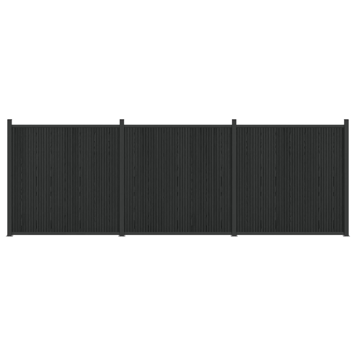 Hekpaneel 3 pcs WPC en Aluminium Zwart is nu te koop bij PeponiXL, paradijselijk wonen!