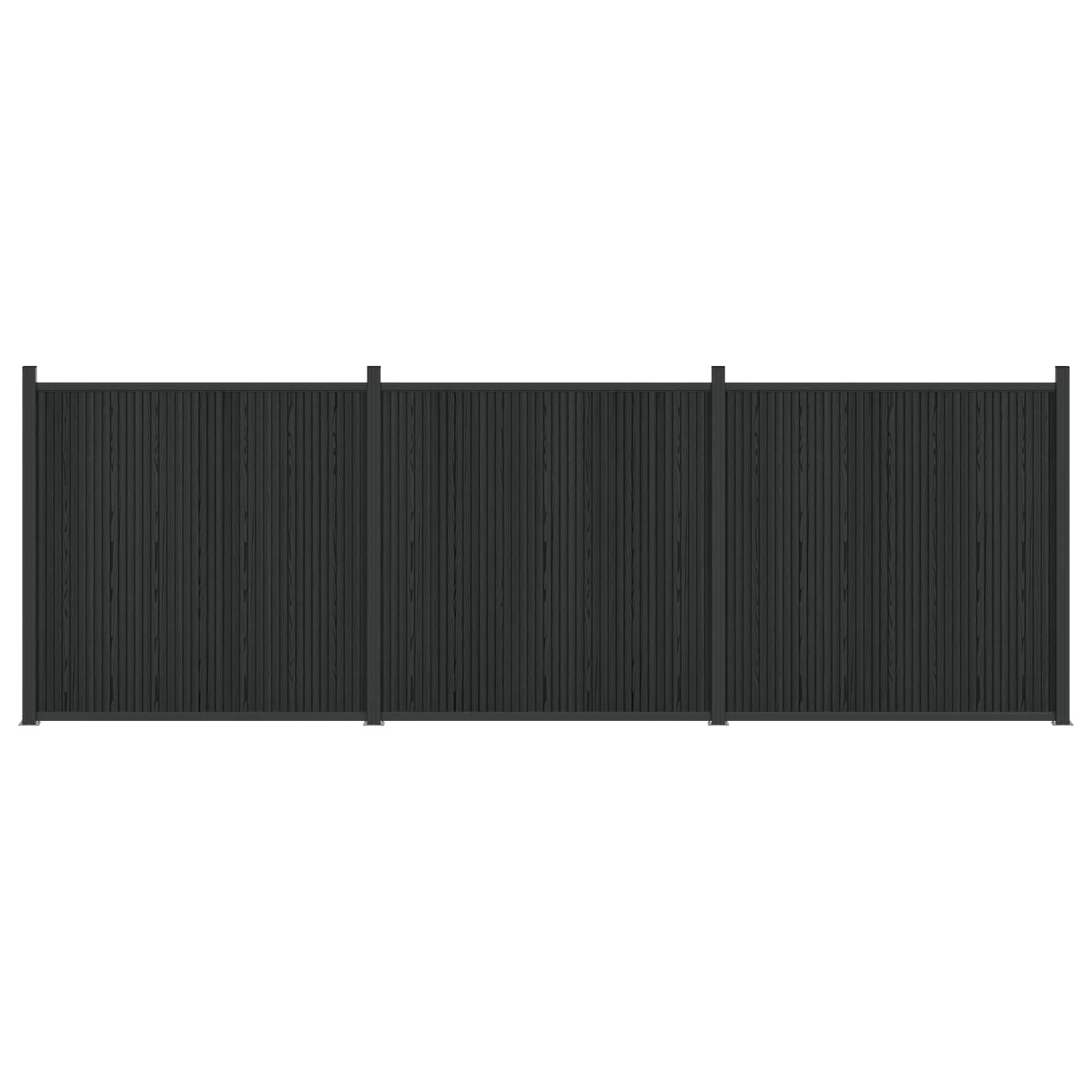 Hekpaneel 3 pcs WPC en Aluminium Zwart is nu te koop bij PeponiXL, paradijselijk wonen!