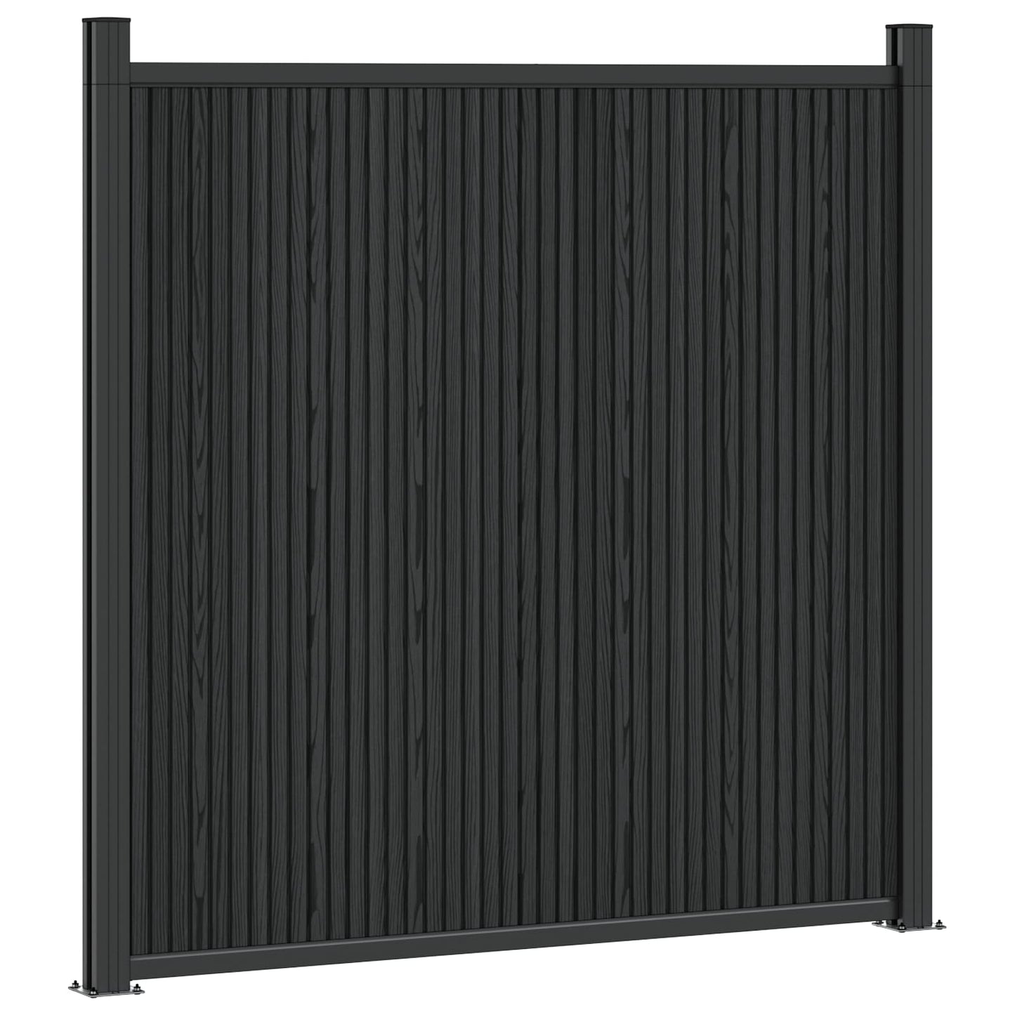 Hekpaneel 3 pcs WPC en Aluminium Zwart is nu te koop bij PeponiXL, paradijselijk wonen!