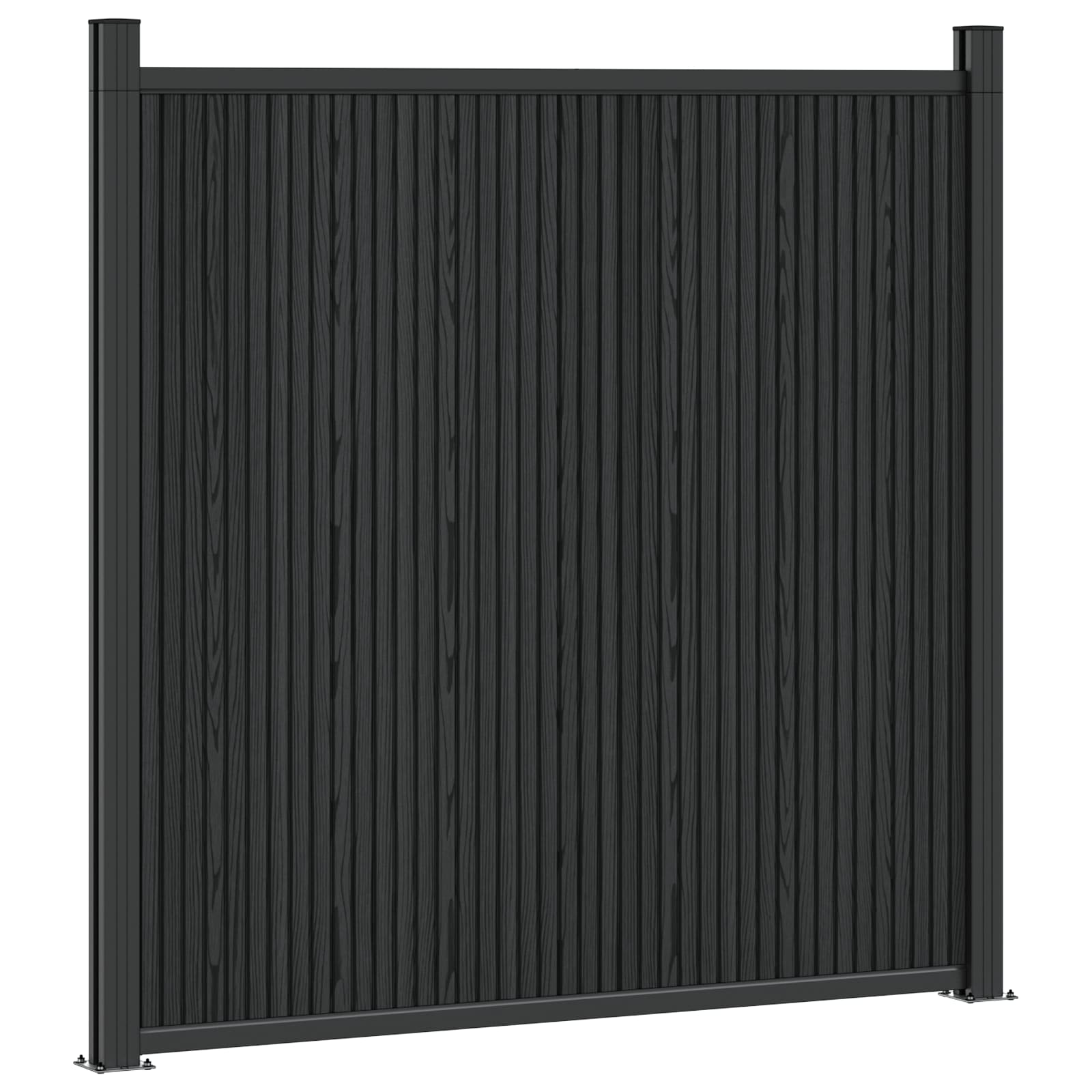 Hekpaneel 3 pcs WPC en Aluminium Zwart is nu te koop bij PeponiXL, paradijselijk wonen!