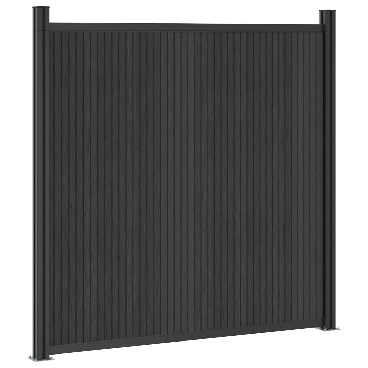 Hekpaneel 3 pcs WPC en Aluminium Zwart is nu te koop bij PeponiXL, paradijselijk wonen!