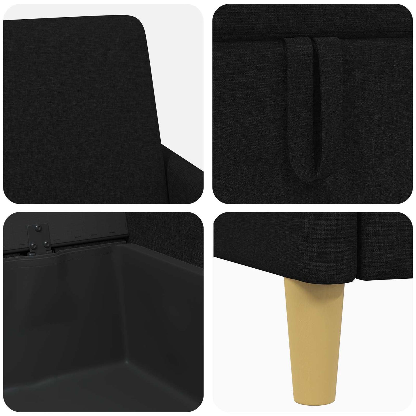Bank met opslag Zwart 72 x 78 x 87 cm Polyester is nu te koop bij PeponiXL, paradijselijk wonen!