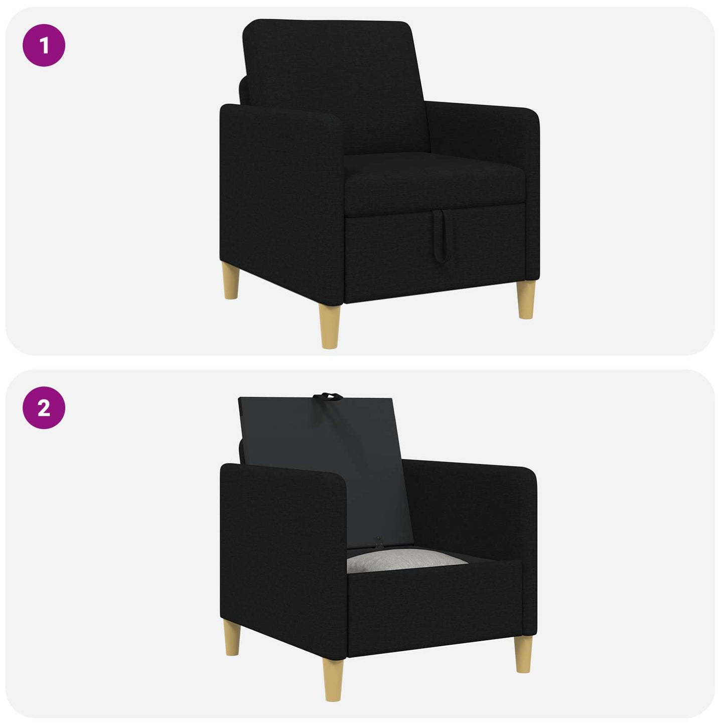 Bank met opslag Zwart 72 x 78 x 87 cm Polyester is nu te koop bij PeponiXL, paradijselijk wonen!