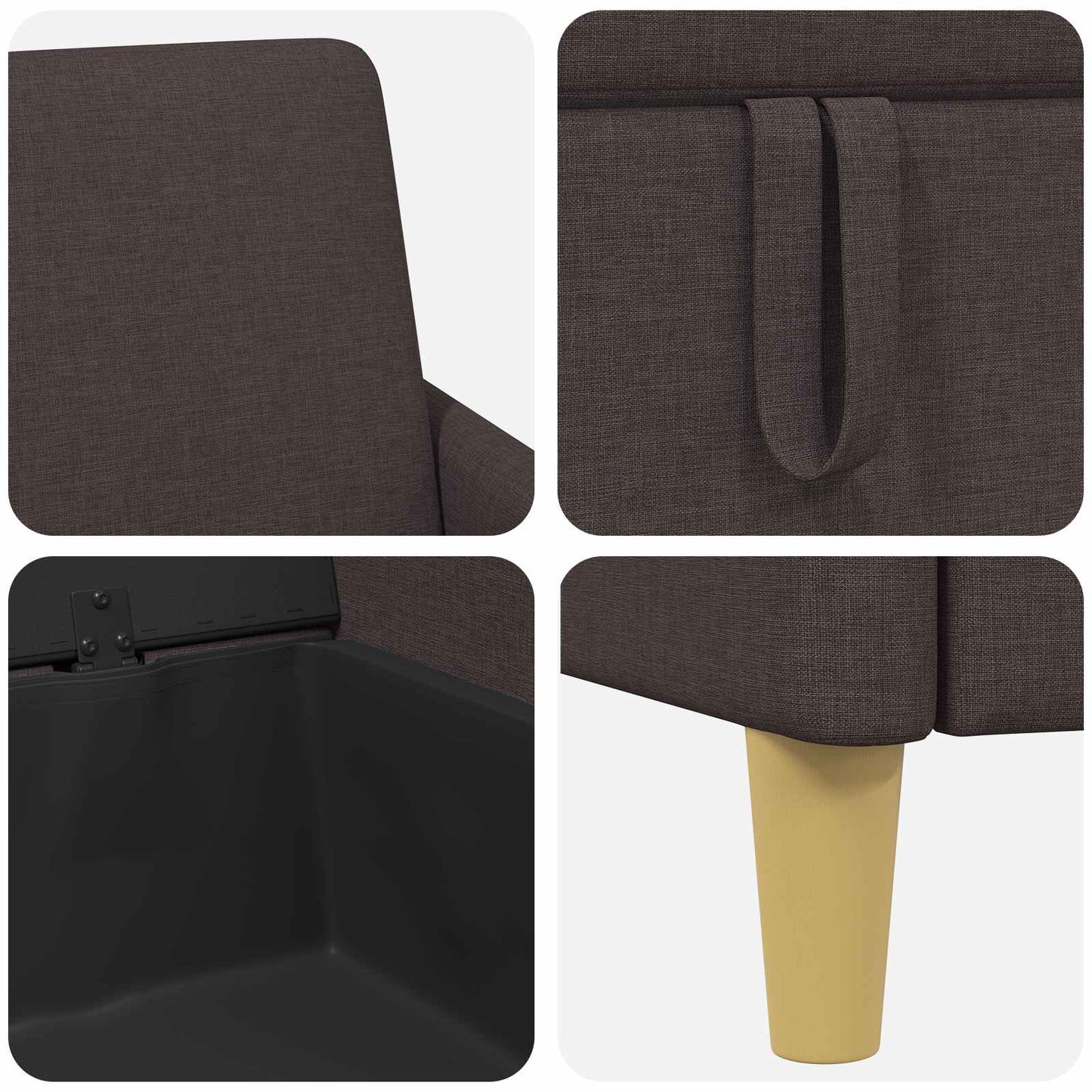 Bank met opslag Donkerbruin 72 x 78 x 87 cm Polyester is nu te koop bij PeponiXL, paradijselijk wonen!