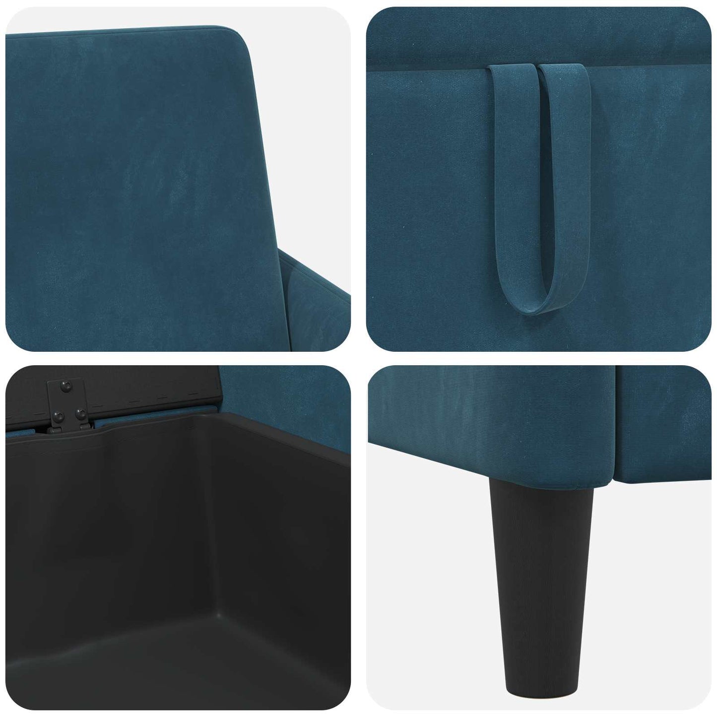 Bank met opslag Blauw 72 x 78 x 87 cm Polyester