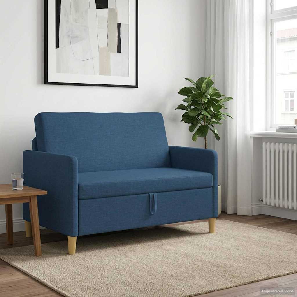 Bank met opslag Blauw 122 x 78 x 87 cm Polyester is nu te koop bij PeponiXL, paradijselijk wonen!