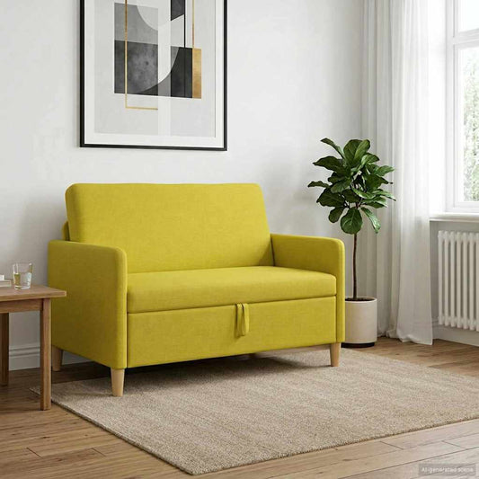 Bank met opslag Lichtgeel 122 x 78 x 87 cm Polyester is nu te koop bij PeponiXL, paradijselijk wonen!