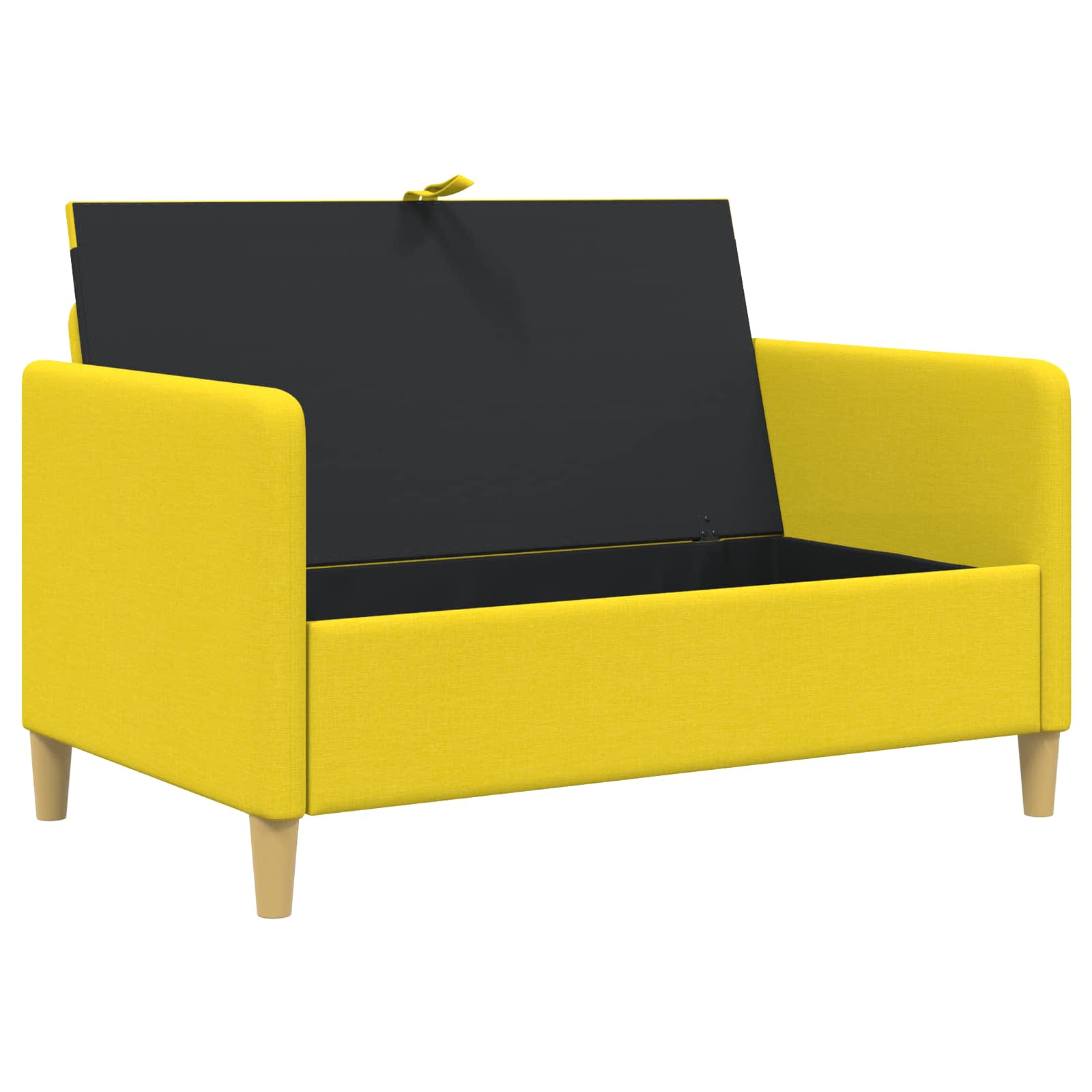 Bank met opslag Lichtgeel 122 x 78 x 87 cm Polyester is nu te koop bij PeponiXL, paradijselijk wonen!