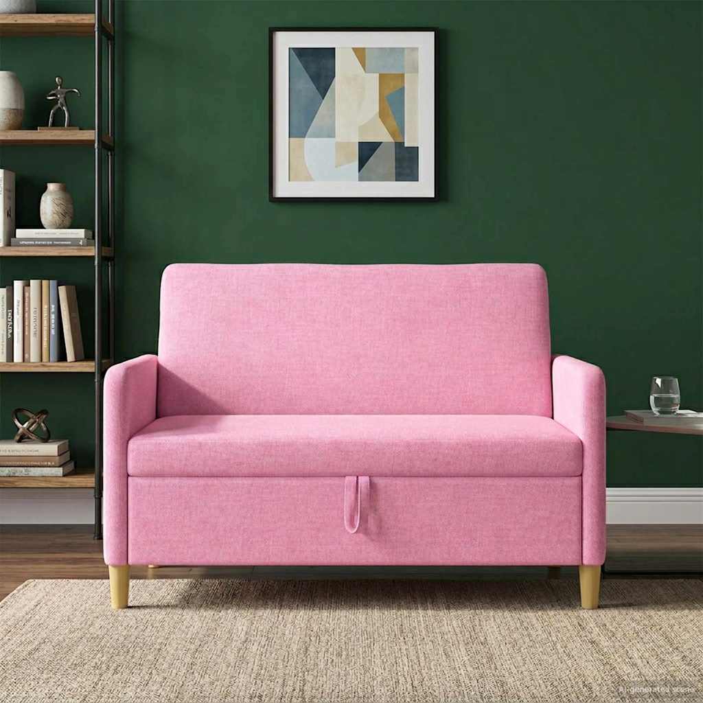 Bank met opslag Roze 122 x 78 x 87 cm Polyester is nu te koop bij PeponiXL, paradijselijk wonen!