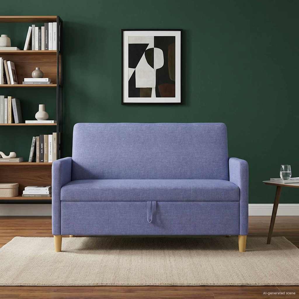 Bank met opslag Jeans Blauw 122 x 78 x 87 cm Polyester is nu te koop bij PeponiXL, paradijselijk wonen!