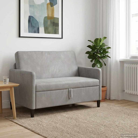 Bank met opslag Lichtgrijs 122 x 78 x 87 cm Polyester is nu te koop bij PeponiXL, paradijselijk wonen!