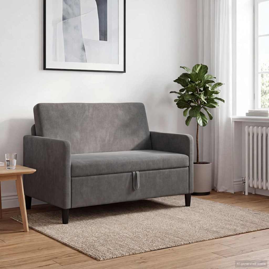 Bank met opslag Donkergrijs 122 x 78 x 87 cm Polyester is nu te koop bij PeponiXL, paradijselijk wonen!